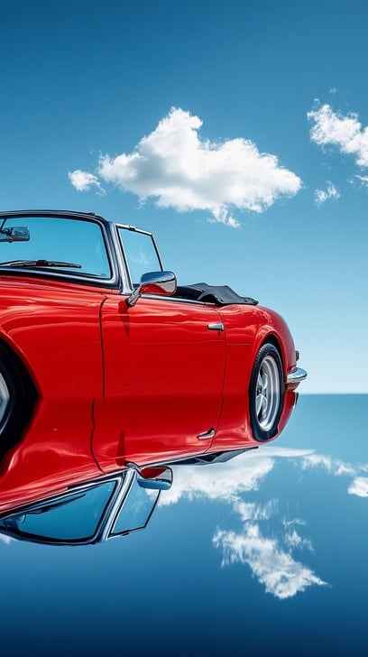 Classic red convertible Classic red convertible