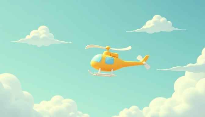 Cheerful Yellow Helicopter