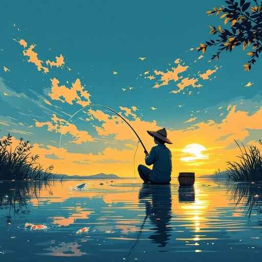 Peaceful Sunset Fishing