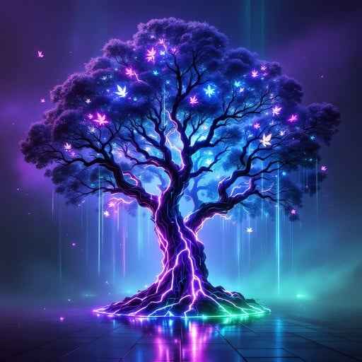 Glowing Cyber Tree