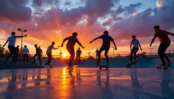 Sunset Skate Silhouettes Sunset Skate Silhouettes