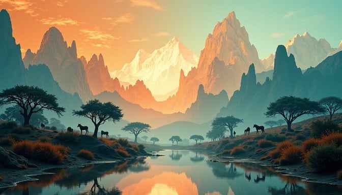 Golden Mountain Mirror