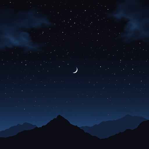 Moonlit Mountain Silhouette Moonlit Mountain Silhouette