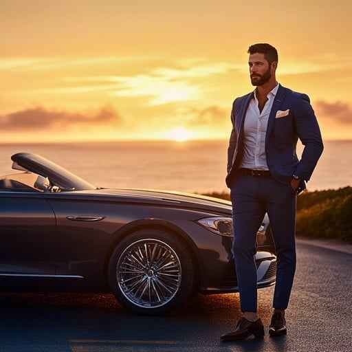 Elegant man sunset Elegant man sunset
