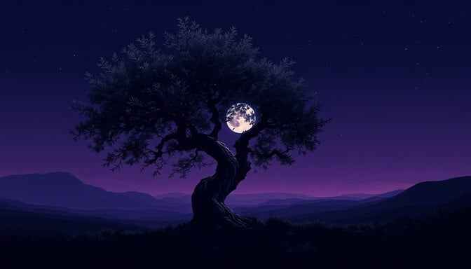 Moonlit Olive Silhouette