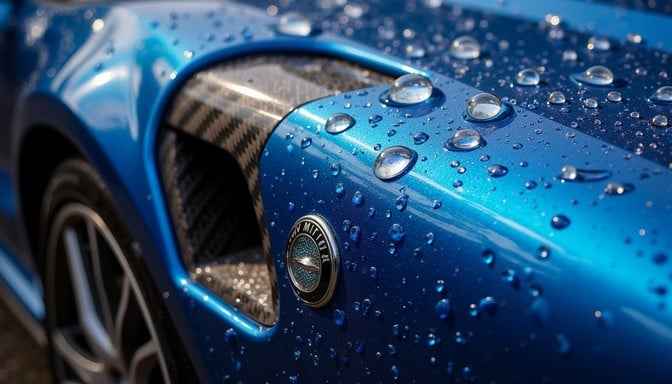 Droplets On Blue