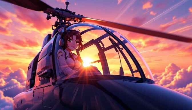 Sunset Helicopter Pilot