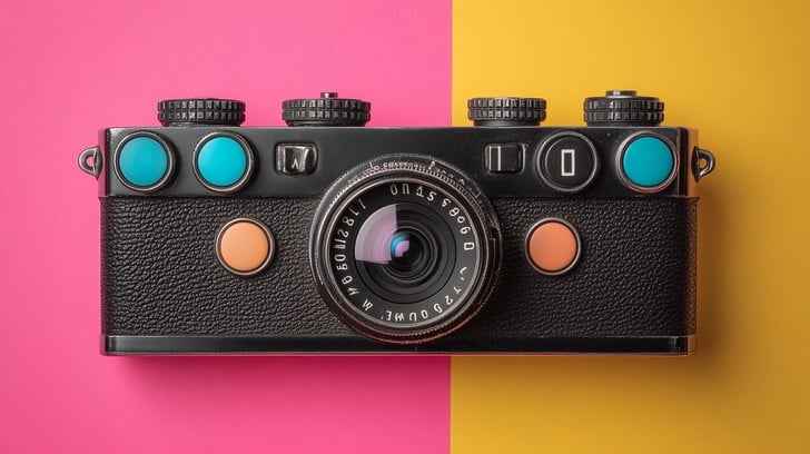 Vintage camera displayed