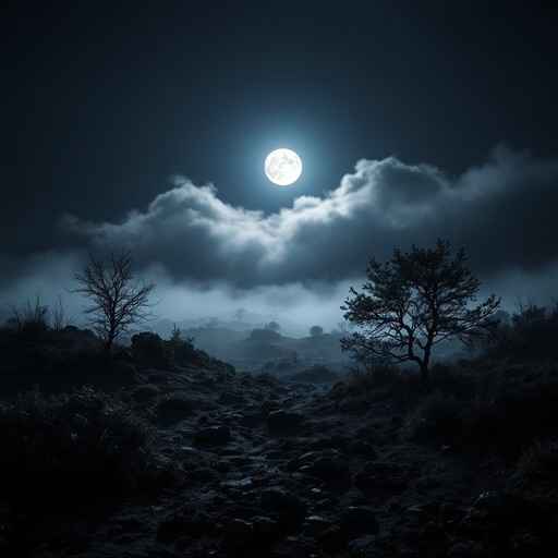 Moonlit Misty Path
