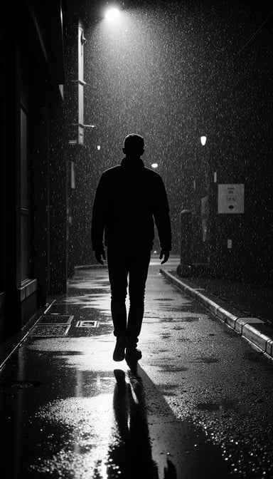 Rainy Night Silhouette