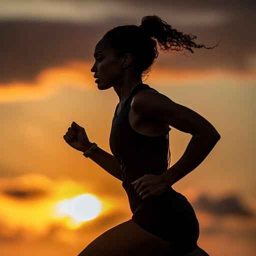 Sunset Running Silhouette