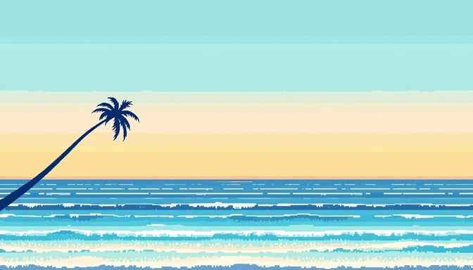 Pixelated Paradise Beach
