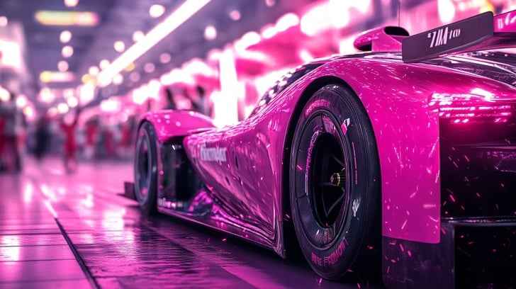 Sleek pink car Sleek pink car