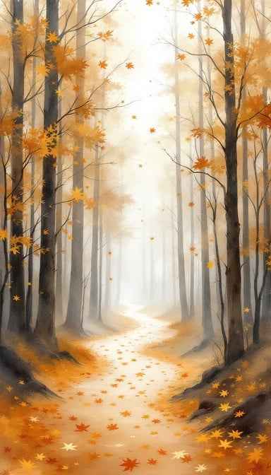 Misty Autumn Path Misty Autumn Path