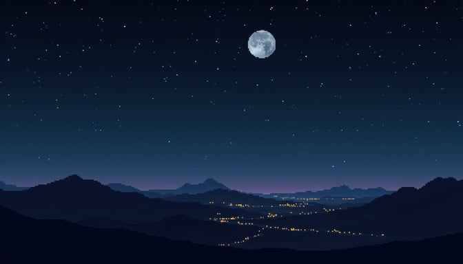 Moonlit Mountain Valley