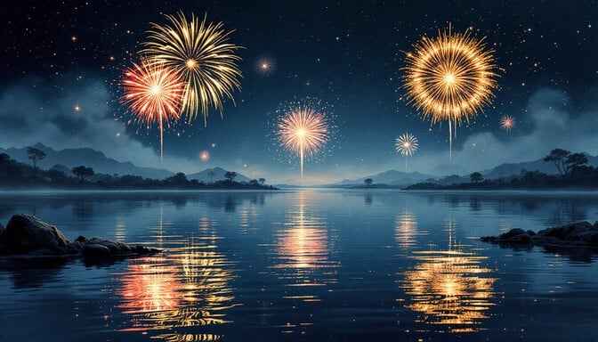 Fireworks Mirror Night