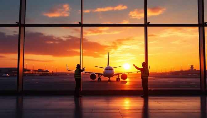 Sunset Airport Silhouette Sunset Airport Silhouette