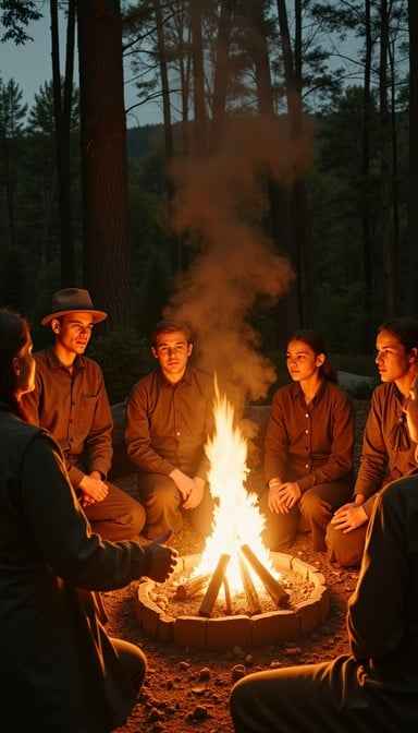 Fireside forest gathering