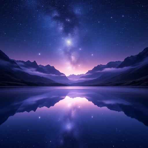 Starlit Mountain Reflection Starlit Mountain Reflection