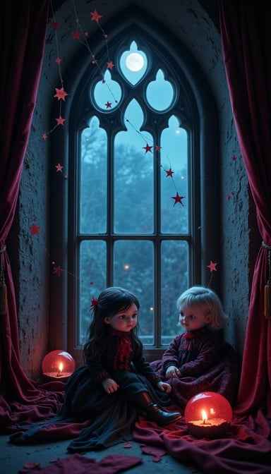 Candlelit Gothic Window