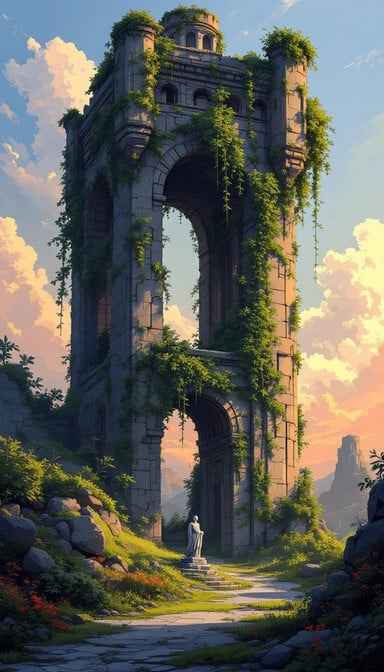 Ancient Tower Sunset