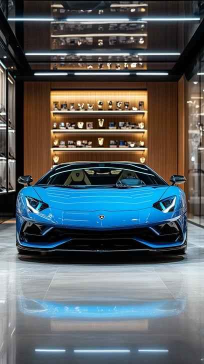 Stylish Blue Lamborghini