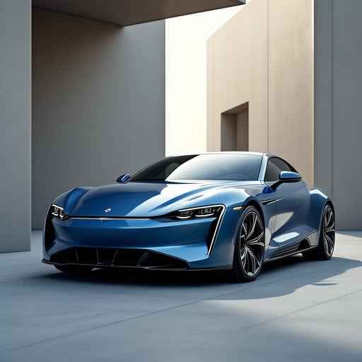 Sleek Blue Supercar