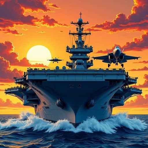 Naval Sunset Silhouette Naval Sunset Silhouette