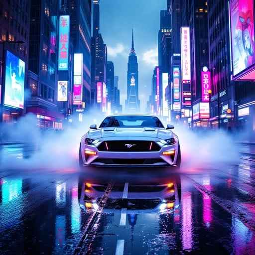 Neon Mustang Nights