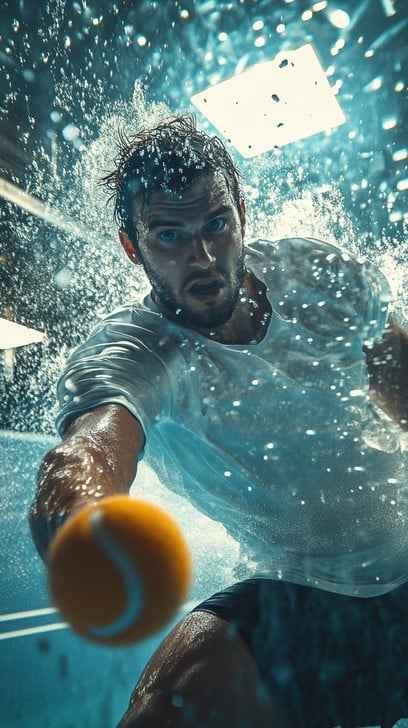 Intense tennis match