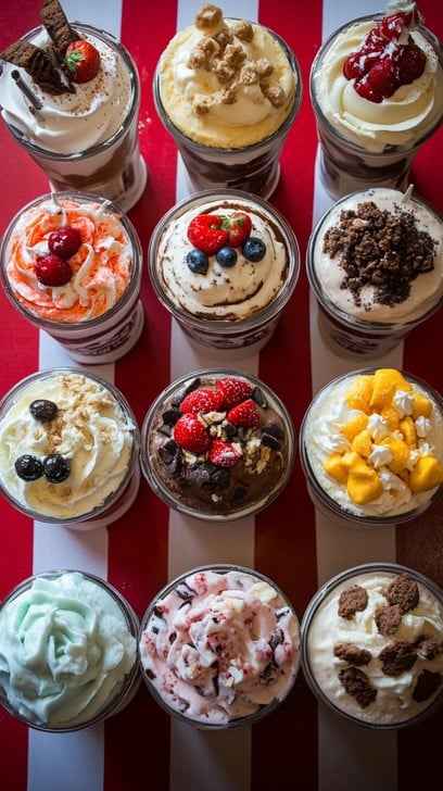 Variety of milkshakes