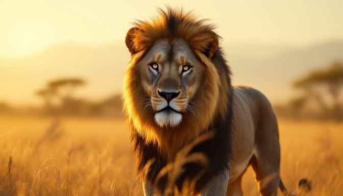 Majestic lion prowling Majestic lion prowling