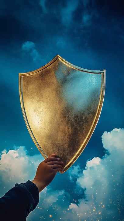 Golden shield skyward