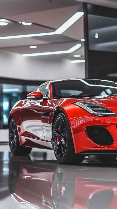 Sleek red sports car Sleek red sports car