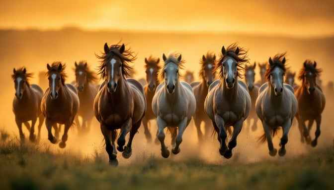 Wild Horses Running