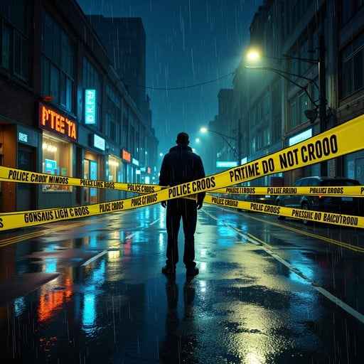 Rainy Crime Scene
